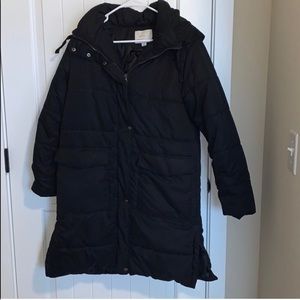 Trendy long black puffer coat A New Day brand